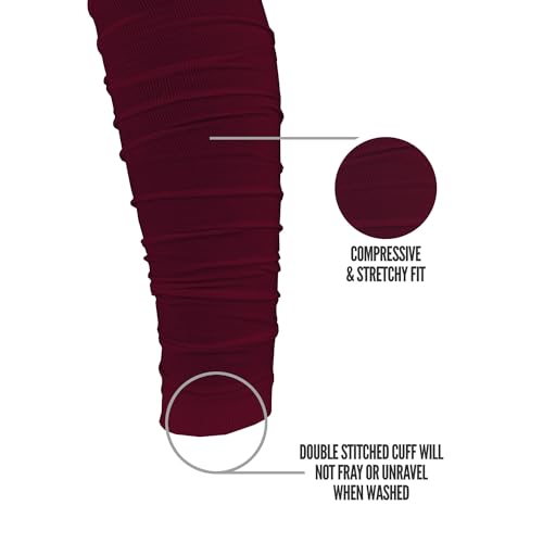 Nxtrnd Football Leg Sleeves, Calf Sleeves for Men & Boys, Sold as a Pair - color: Maroon, size: One Size