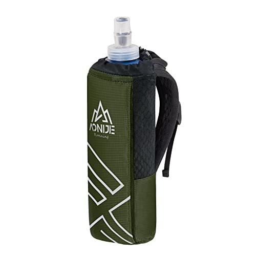 AONIJIE Running Water Bottle Handheld Hydration Pack with 500ml Soft Flask - color: Olive Green