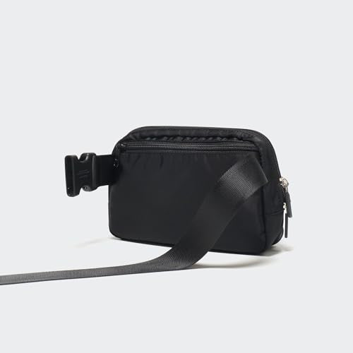 Pander Nylon Crossbody Belt Bag with Excess Strap Keepers, 6-Pocket Adjustable Sling Fanny Pack for Travel and Everyday Carry, Black - color: Black