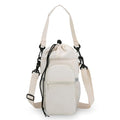 Water Bottle Holder with Removable Handle Strap 32 40oz Crossbody Insulated Water Bottle Carrier Sling Bag with Adjustable Strap and Phone Purse 5 Pockets for Walking Hiking Gym Travel - color: White