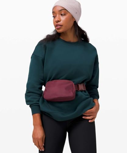 YOSHUYUKI Waist Belt Bag for Women Lulu Dupes Mini Small Crossbody Purse Sling Bag Cute Fashion Waterproof Fanny Pack Over The Shoulder Bags Fashionable Travel Running Belt Pouch Bum Bag Red Merlot - color: Red Merlot