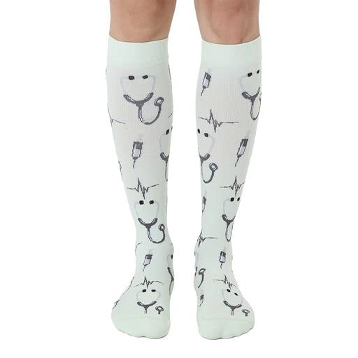 Living Royal Compression Socks - Graduated Compression 15-20mmHg, Padded Cushion Bottom Fun Socks, Moisture-Wicking - color: Pulse