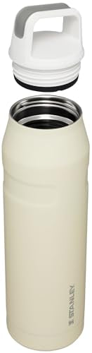 Stanley IceFlow Cap and Carry Water Bottle | Wide Mouth Twist Lid | Lightweight & Leakproof for Travel & Sports | Insulated Stainless Steel | BPA-Free - color: Cream Glimmer, style: 36 Oz