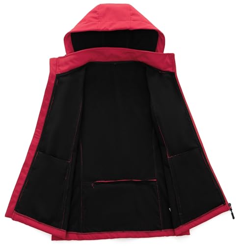 KVE Women's Windproof Waterproof Lightweight Softshell Vest - color: Red, size: Large