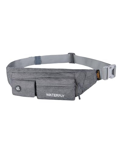 WATERFLY Small Fanny Pack for Women Men, Crossbody Travel Waist Bag, Gray - color: Light Gray