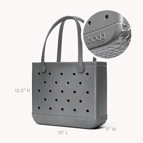 BOGG BAG Medium Tote – 15” x 12.5” x 5” – Essential Bags for Beach, Pool, Boat, Sports, Tailgating, Cruise, Travel - color: Silver Shimmer