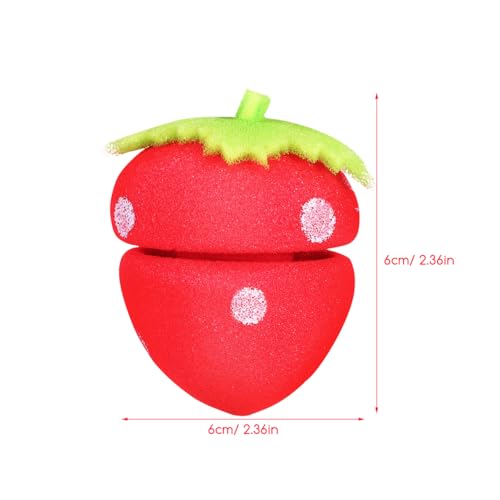 18 pcs Strawberry Sponge Hair Rollers Heatless Curls Overnight Hair Curlers to Sleep in Soft Foam Curlers for Natural Waves Diy Styling Tool