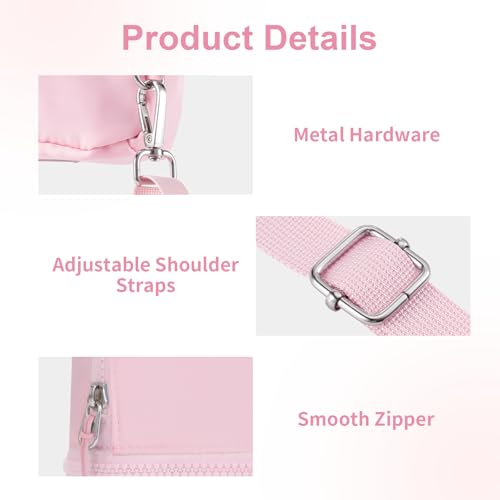 Babysun Mini Backpack Keychain Wristlet Pouch Small Change Coin Purse Cute Zipper Wallet With 3 RFID Card Slots For Women/Men Airpods Cosmetics - color: Pink-L