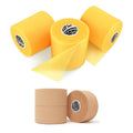 Hampton Adams Training Taping Bundle: Foam Pre Wrap Underwrap (3 Rolls) + Athletic Sports Tape 45 ft (3 Rolls) for Soccer, Hockey, Football