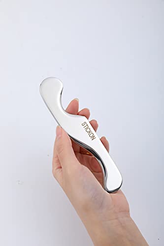 STICKON Gua Sha Stainless Steel 2 Pack Metal Muscle Scraper Tools Set, Scraping Massage Tools Scraper Physical Therapy IASTM Tools Great Soft Tissue Mobilization Tool(STICKON-36) - style: Pitao03 Shape