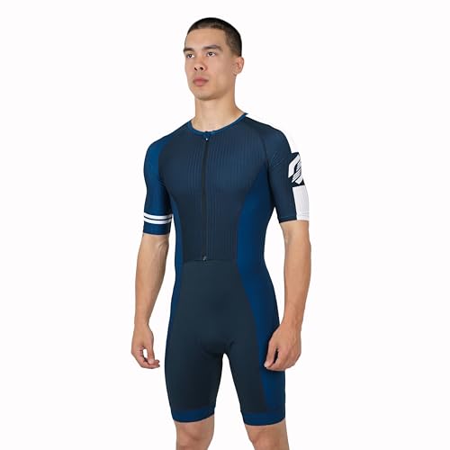 SLS3 Triathlon Suits Mens - Elite Aero Sleeved Trisuit for Swim Bike Run - color: Onyx, size: Small