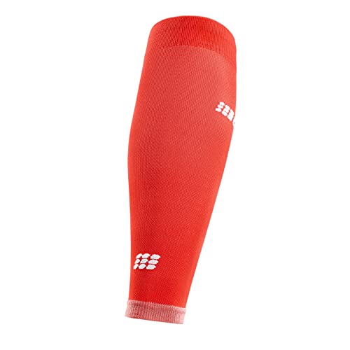 CEP Men’s Calf Compression Running Sleeves | Running Ultralight Calf Sleeves - color: Lava/Light Grey, size: 5