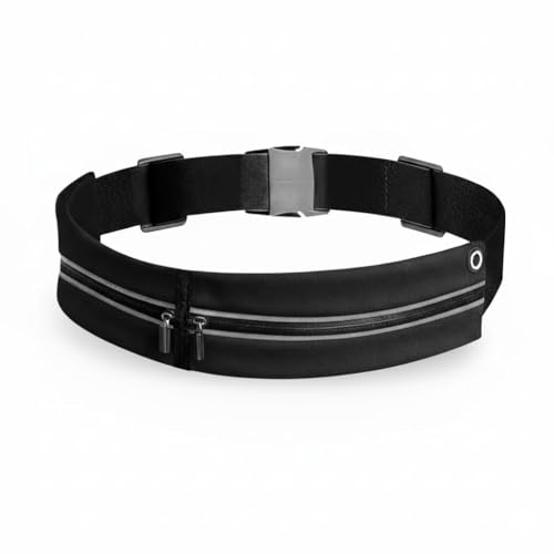 Running Belt for Men and Women, Reflective Phone Waist Pack, Black
