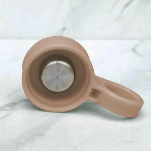 purifyou Replacement Cap for 40, 32, 22, 12 oz Reusable Glass Water Bottle with Time & Volume Markings, Non-Slip Silicone Sleeve, Stainless Steel Lid Insert, Sports Bottle for Water, Juice (Hazelnut) - color: Hazelnut