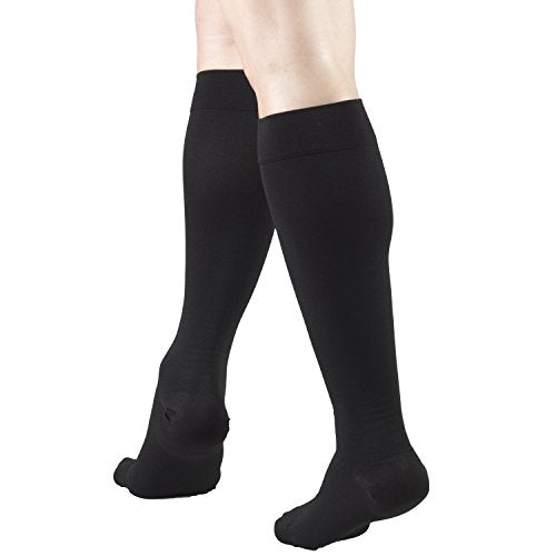 Truform 15-20 mmHg Compression Stockings, Men & Women Medical Closed Toe - color: Black, size: 3X-Large