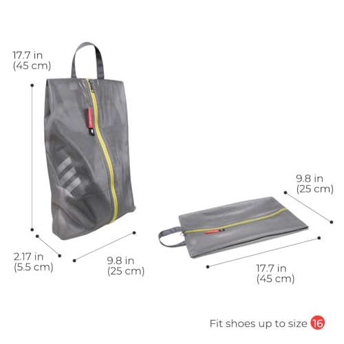 pack all Plus-Sized Shoe Bag for Travel, Water-Resistant Shoe Pouch - color: Plus-Grey, style: 2 Pack