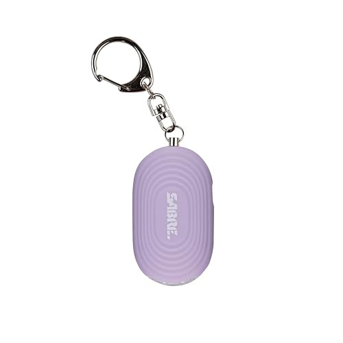 SABRE 2-in-1 Personal Alarm with LED Light, 130dB Personal Safety Siren, Snap Hook for Instant Access, 1,250 Foot (381 Meters) Range, Compact Design for Easy Attachment to Purse, Bag, or Keys - color: Lavender