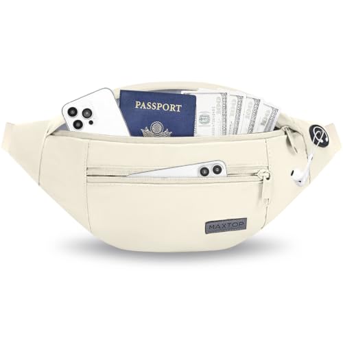 Crossbody Bag Fanny Pack for Women Travel Essential with Adjustable Strap - color: Beige, size: Large