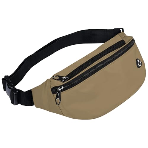 Fanny Packs for Men and Women Water-Repellent Sports Waist Pack Bag - color: 1pack-Khaki