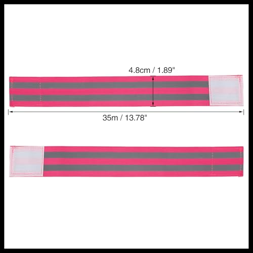 8pcs Reflective Bands for Arm Reflective Armbands High Visibility Night Cycling Riding Reflector Tape Straps Bracelet Pink Durable Material