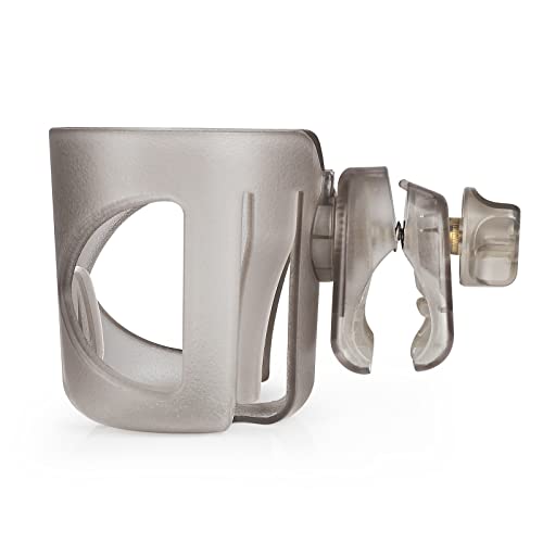 Accmor Stroller Cup Holder, Universal Cup Holder for Walker Wheelchair Bike Scooter, 360° Rotatable Stroller Cup Holder Attachment Walker Wheelchair Accessory - color: All Transparent Grey