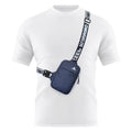 Peicees Mini Crossbody Sling Bag Chest Bag Dual Pocket Water Resistant Fanny Pack Running Phone Holder for Men Women Workout Travel, Dark Blue - color: Dark Blue