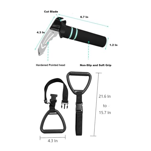 SlimStar Car Door Handle Assist Kit for Seniors, Handle + 2 Straps