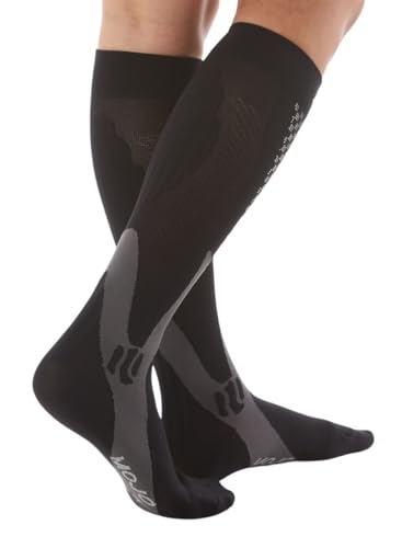 Mojo Compression Socks for Women and Men 20-30mmHg Knee High, A602 - color: Black, size: X-Large (1 Pair)