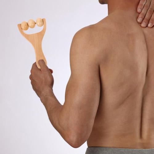 Healifty Wooden Massage Roller Set 3 Pieces Deep Tissue Manual Massager for Face Neck Shoulder Foot and Back Pain Relief Portable DIY Self Care Tool