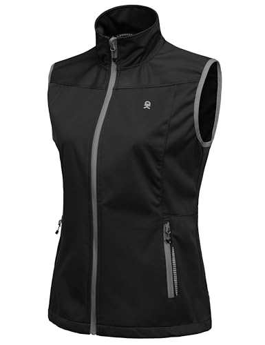 Little Donkey Andy Women's Lightweight Softshell Vest - color: Black-reflective, size: Small