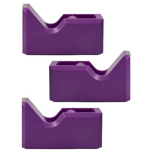 JAM PAPER Colorful Desk Tape Dispensers - Purple - 3/Pack - color: Purple, size: Pack of 3