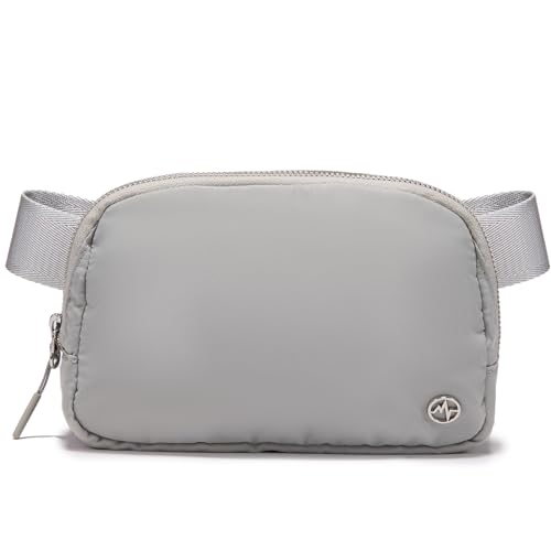 Pander Unisex Belt Bag Fanny Pack for Women with Adjustable Strap, Small Waist Pouch for Workout Running Traveling Hiking - color: Seal Grey