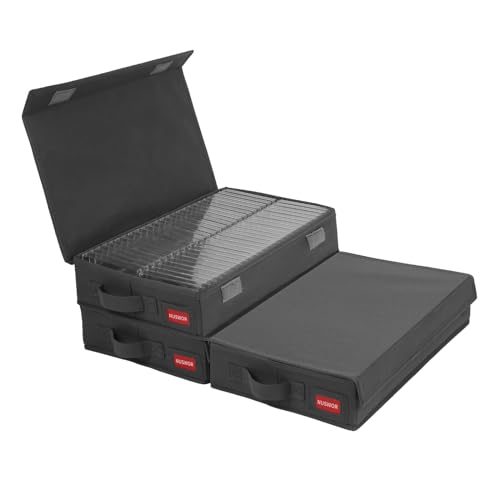 NUSWOR Cassette Tape Storage Box -Audio Cassette Holder 3Pack – Grey