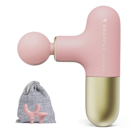 Sharper Image Powerboost Mini Deep Tissue Massage Gun, Powerful & Compact - color: Pink and Gold