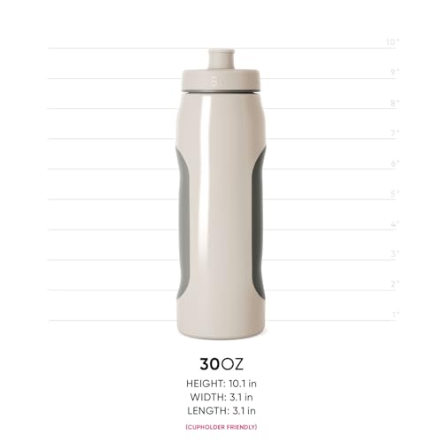 Simple Modern Squeeze Bottle with Locking Lid | 30oz Sports Cup | Beige - color: -Almond Drift