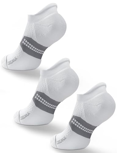Juclise Men's No Show Compression Running Socks, Athletic Socks, 3 Pairs - color: Glacier White*3, size: Small