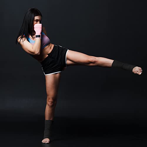 Geyoga 2 Pairs Muay Thai Ankle Support Compression, S - color: Black, size: S