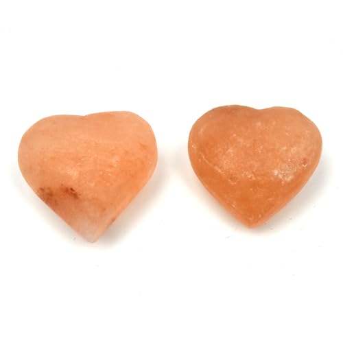 2 Pcs Heart Shape Himalayan Salt Massage Stones Hot Massage Cold Massage Stones Set Warm Rocks Kit for Facial SPA - size: HEART SHAPE