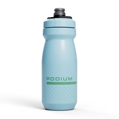 CamelBak Podium Bike Squeeze Water Bottle, High‑Flow Easy‑Squeeze Design for Cycling Performance, 21oz, Crystal Blue - color: Crystal Blue