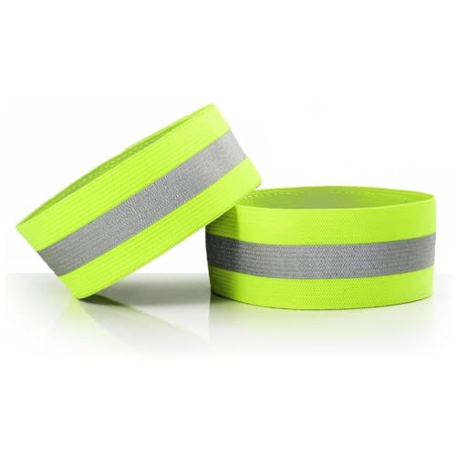 MaximalPower Reflective Band Reflector Band for Wrist, Arm, Ankle, Leg, High Visibility Reflective Gear Safety Reflector Tape Straps for Night Walking, Cycling and Running
