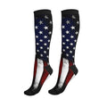 Compression Socks Knee High Circulation Support Socks For Women Men Athletic Running Hiking Cycling - color: American Flag