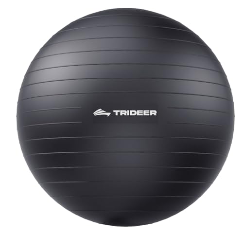 Trideer Yoga Ball for Exercise, Pregnancy, Exercise Ball, Pump Included - color: Black, size: M(19-22ines/48-55cm)