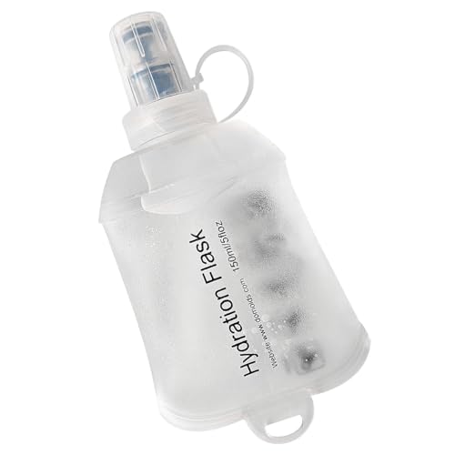 WILDREEDS 150ml Soft Flask, TPU Collapsible Soft Water Bottle for Hydration Pack, Running Vest, Folding Water Bottle for Hiking Cycling Climbing-1Pcs, White - color: 150ml White