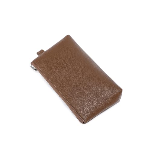 Small Makeup Bag for Purse, Leather Cosmetic (Toffee Brown) - color: PU/Toffee Brown