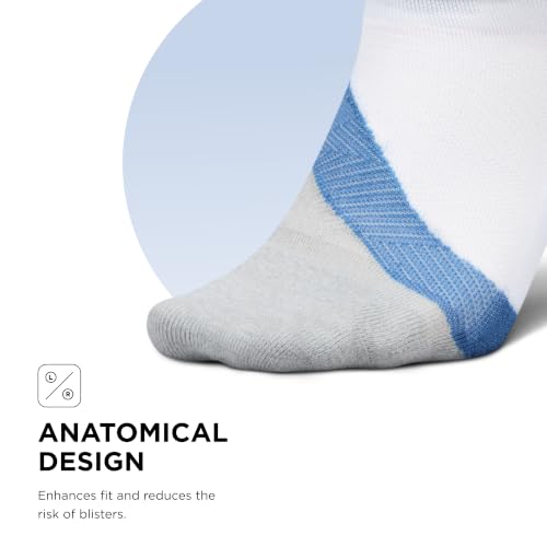 Feetures Elite Light Cushion No Show Tab Sock Wave - color: White Tide (1 Pair), size: Medium