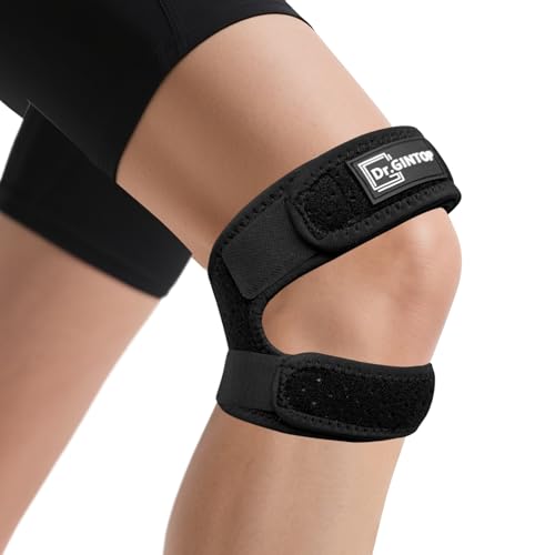 Dual Patellar Tendon Support Strap w/Gel Pad Patella Knee Brace - style: Black