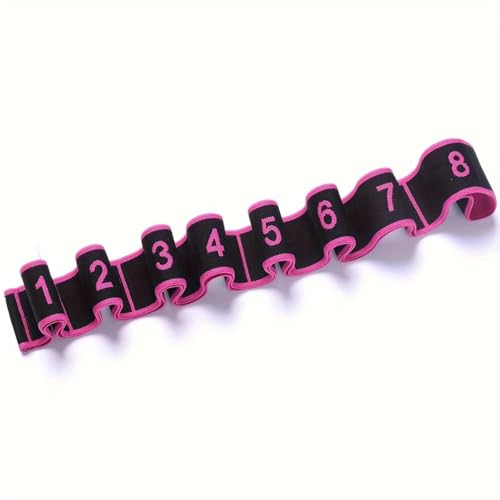 8 Loop Yoga Stretching Strap for Physical Therapy - Non-Elastic Exercise Band for Pilates, Yoga, Stretching for Women & Men,Pink