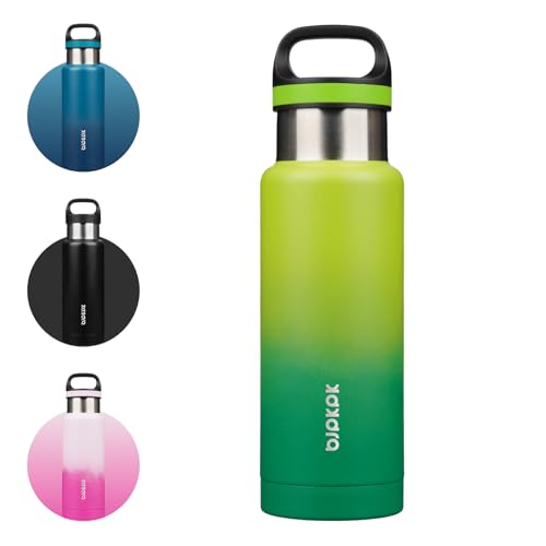 BJPKPK 18oz Insulated Water Bottle Stainless Steel Water Bottle with Handle - color: Bamboo Grove, size: 18 Ounces