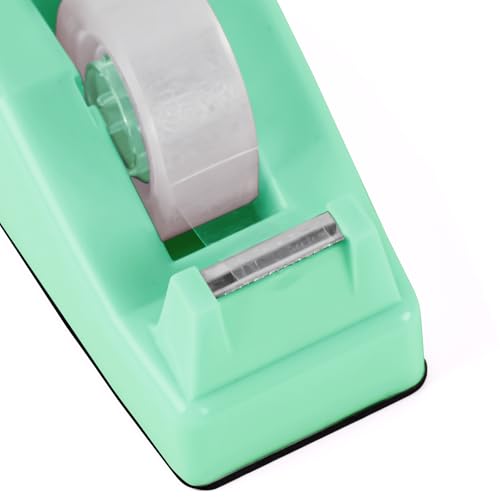 Desktop Tape Dispenser Green,Weighted Nonskid Base,Includes 6 Rolls of Tape - color: Green (6pcs Tape)