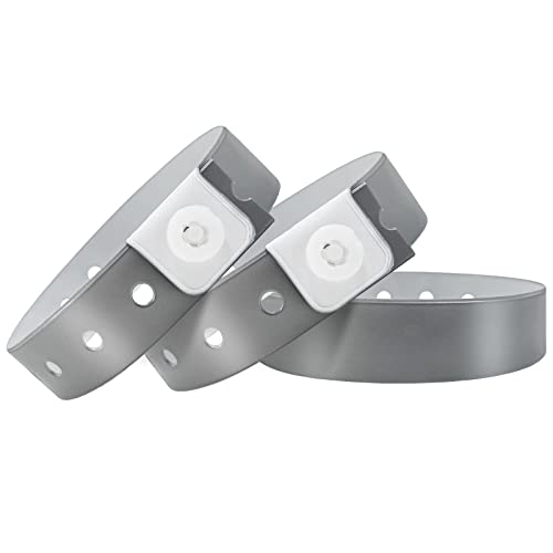 Plastic Party Silver Wristband 100 Pack, Vinyl Wristband for Event - color: Silver